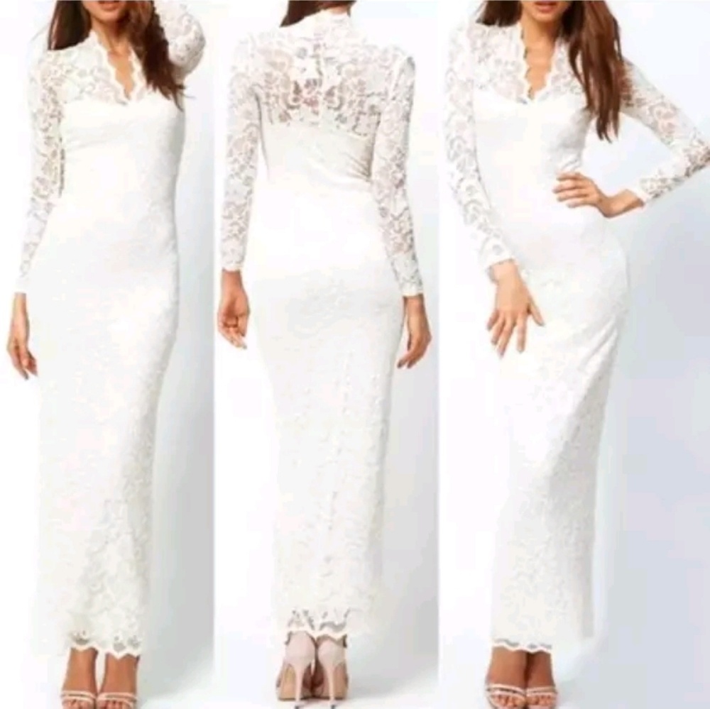 Ivory/white cocktail, prom, wedding lace dress